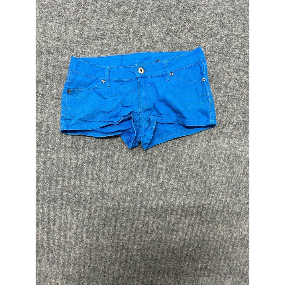 City Streets Shorts Womens Size 6 Blue Low Rise Denim Mini Casual Stained